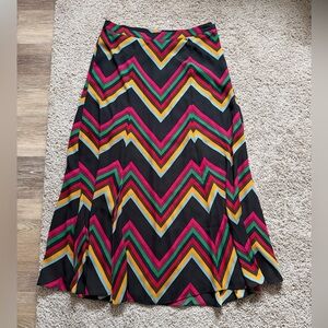 V Christina Chevron Colorful Maxi Skirt size 12
